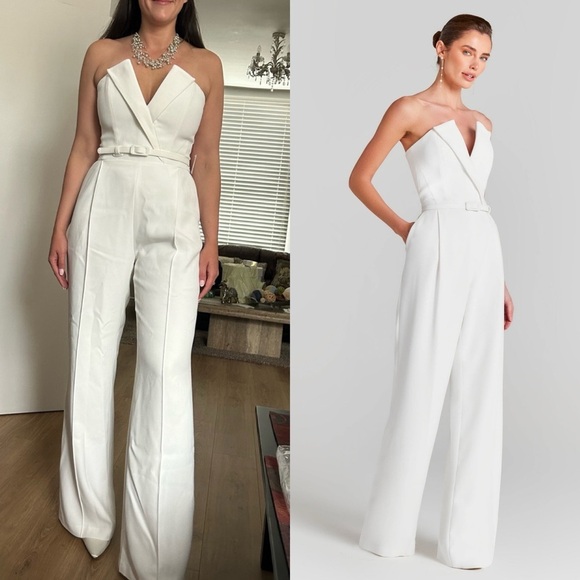 NADINE MERABI Vanessa White Jumpsuit XL - Picture 1 of 14